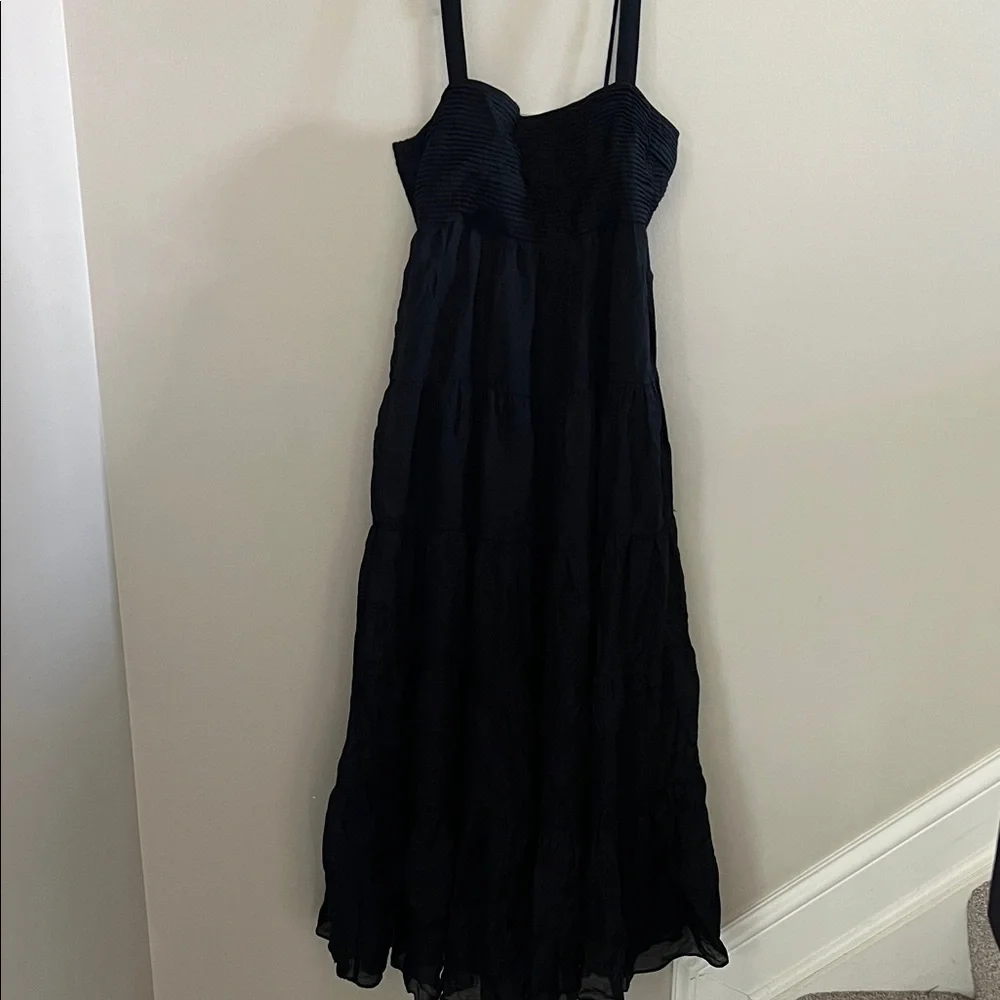 Abercrombie & Fitch Tiered Ruched Babydoll Emerson Maxi Dress | M petite - Picture 2 of 10